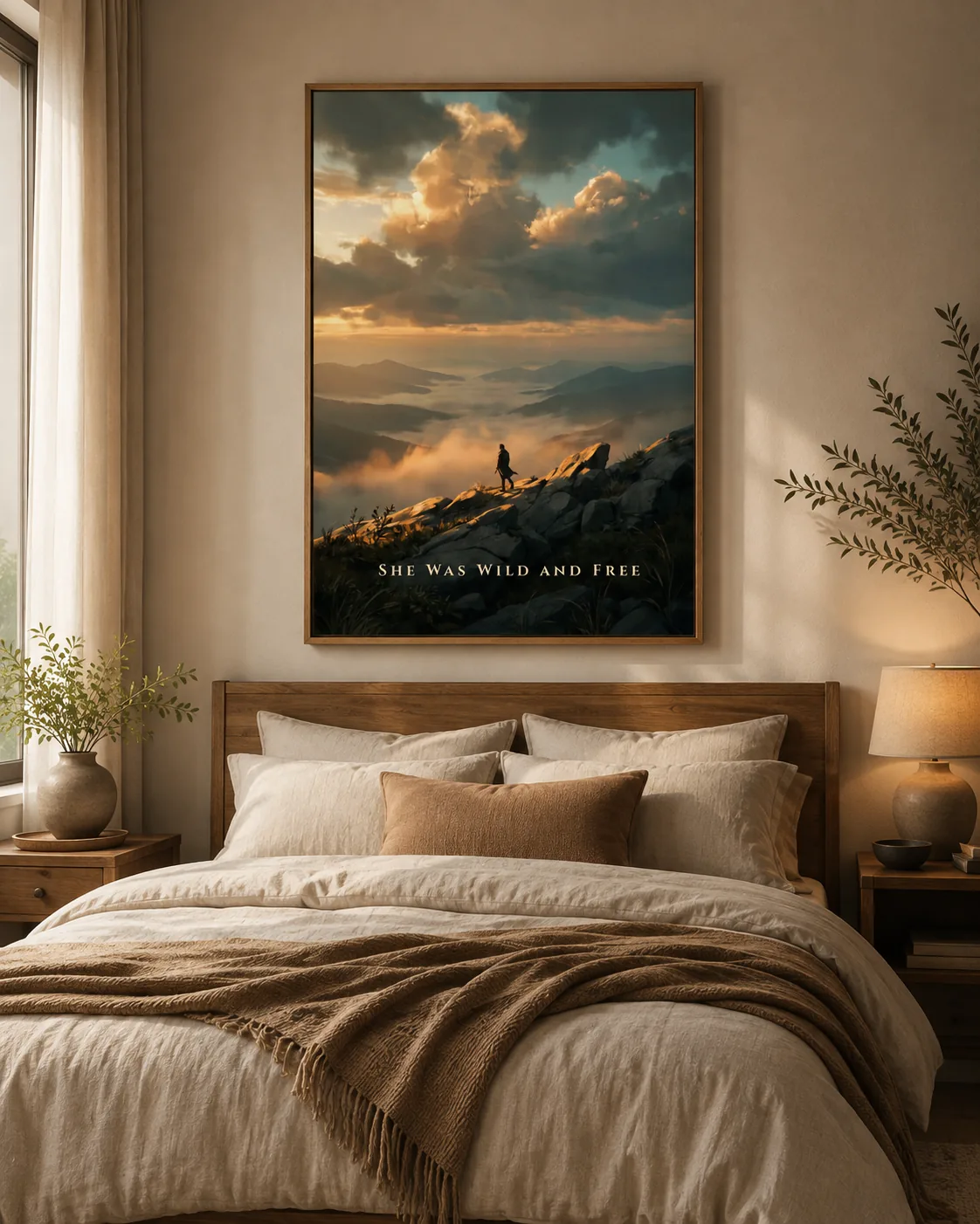 She Was Wild and Free — Stillume print styled in a bedroom